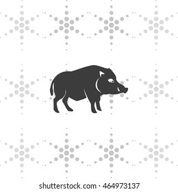 Silhouette of the wild boar. Flat illustration.