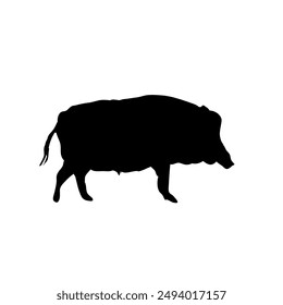 Silhouette of a wild boar - vector illustration