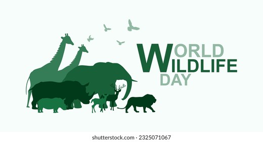 Silhouette of wildlife family safari, Wildlife diversity and Ecology of grassland savanna, Environmental and Wild animals conservation, National park in Africa, Eco friendly and World wildlife day.