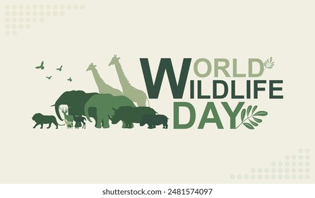 Silhouette der Wildtier-Familiensafari, Wildtier-Vielfalt und Ökologie der Grasland-Savanne, Umwelt- und Wildtierschutz, Nationalpark in Afrika, Umweltfreundlichkeit und Welt-Wildtier-Tag.