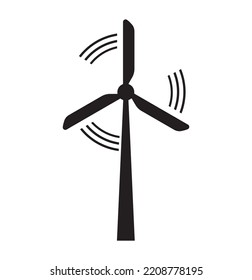 Silhouette of Wind turbine windmill vector illustration isolated on a white background.