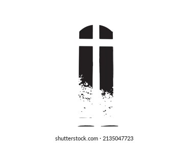 Silhouette of a window in black and white