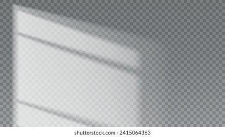 Silhouette of window on checkered background. Sunny shadow on studio wall.
