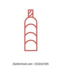 Silhouette wine bottle vector icon Vine bottle Silhouette сhampagne bottle Stencil of wine bottle Jar icon Glass container Logo template Flask template Contour isolated vector image on whitebackgroung