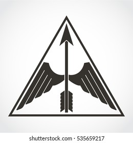 silhouette winged arrow triangle symbol