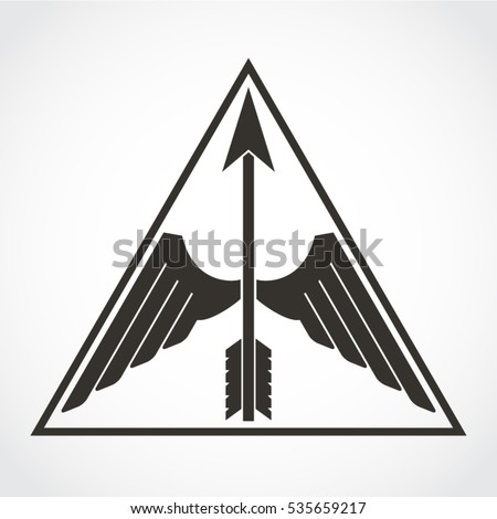 silhouette winged arrow triangle symbol