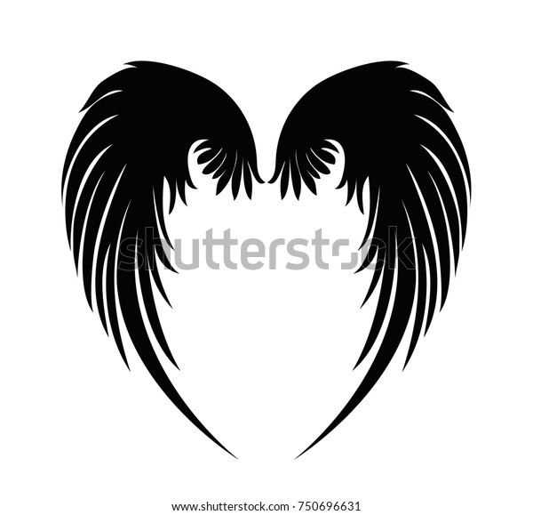 Silhouette Wings Vector Illustration On White Stock Vector (Royalty ...