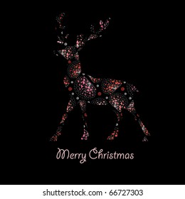 silhouette of a winter deer