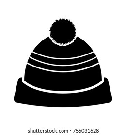 Silhouette of a winter hat, Vector illustration
