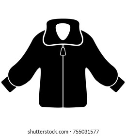 Silhouette of a winter jacket, Vector illustration