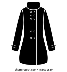 Silhouette of a winter jacket, Vector illustration