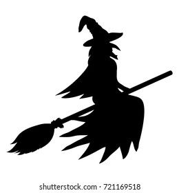 silhouette of a witch on a broomstick on Halloween?