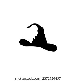 Silhouette of witch's hat on white background