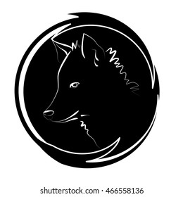 silhouette of wolf