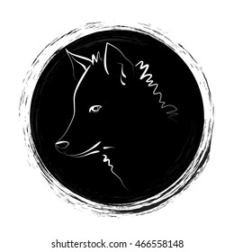 silhouette of wolf