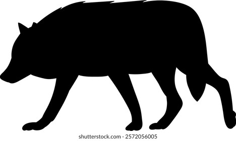 silhouette wolf, dog goes on white background vector