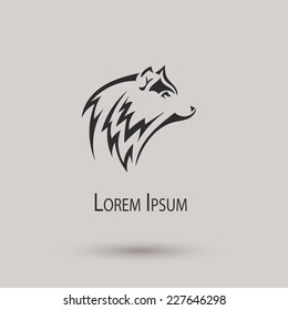 Silhouette of a wolf head. Vector stylized icon