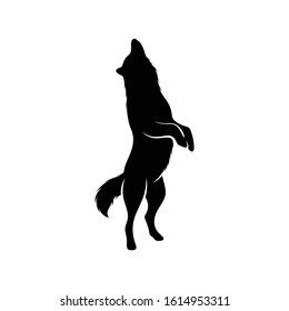 Silhouette Wolf Jumping Vector Ilustration Black Stock Vector (Royalty ...