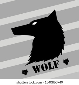 The silhouette of a wolf. Wolf logo design. Vector illustration