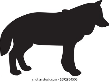 Silhouette Wolf On White Background. Vector Eps 10