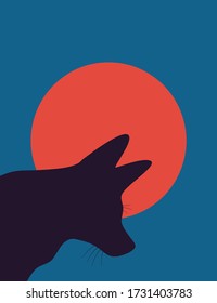 Silhouette of wolf vector illustration 