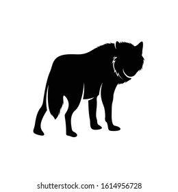 Silhouette wolf vector ilustration black and white colour