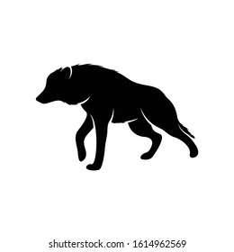Silhouette wolf vector ilustration black and white colour