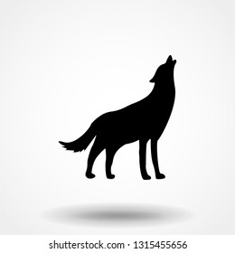 Silhouette of the wolf. Vector logo. wildlife. Wild wolf. Vector illustration.