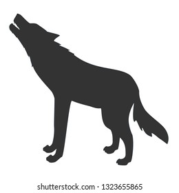 Silhouette of the wolf. Vector logo. Wildlife. Wild wolf. 