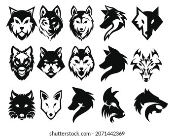 Silhouette of the wolf. Vector logo. wildlife. Wild wolf. Vector illustration.