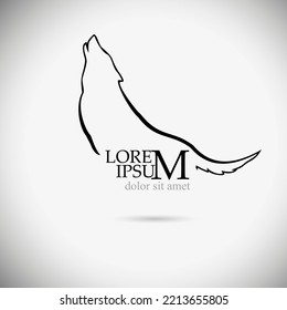 Silhouette of the wolf. Vector logo. wildlife. Wild wolf. Vector illustration.