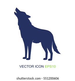Silhouette of the wolf. Vector logo. wildlife. Wild wolf. Vector illustration.