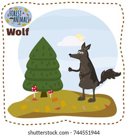 Silhouette of the wolf. Vector logo. wildlife. Wild wolf. Vector illustration.