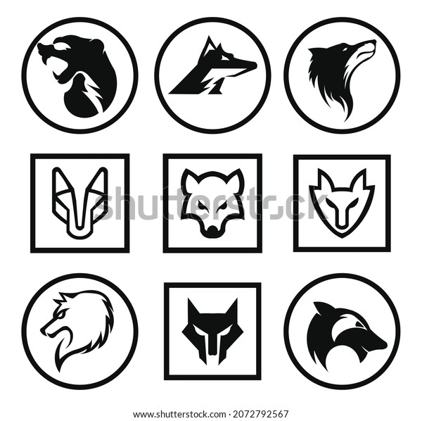 Silhouette Wolf Vector Logo Wildlife Wild Stock Vector (Royalty Free ...
