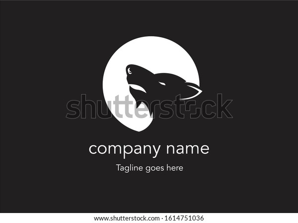 Silhouette Wolve Head Rounded Logo Stock Vector (Royalty Free ...