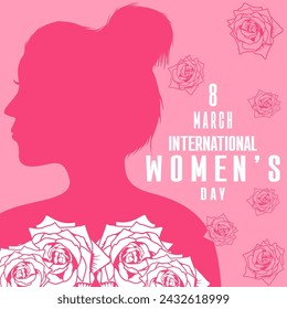 silhouette woman 8 march international womens day vector