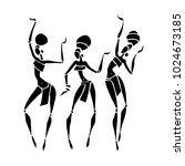 Silhouette of woman. African dancers. Dancing woman in traditional ethnic style. Vector Illustration.