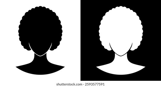 Silhouette of a woman with afro hair vector