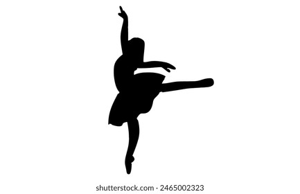 silhouette of woman ballet dancer vector illustration