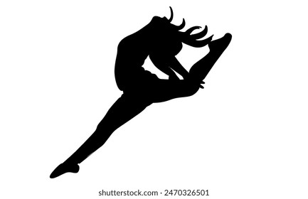 silhouette of woman ballet dancer vector illustration