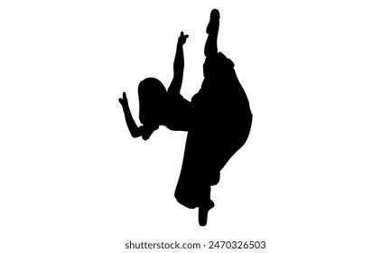 silhouette of woman ballet dancer vector illustration