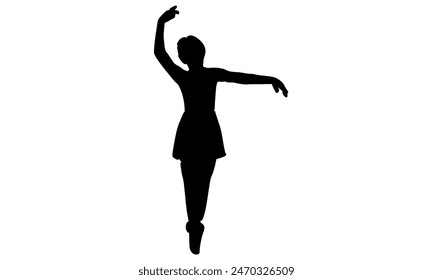 silhouette of woman ballet dancer vector illustration