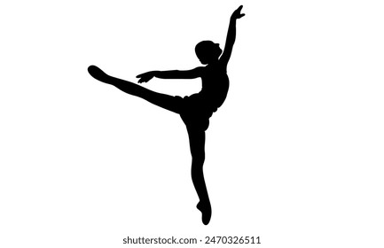 silhouette of woman ballet dancer vector illustration