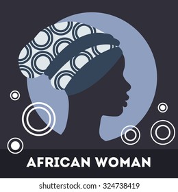 Silhouette of woman. Beautiful black woman.