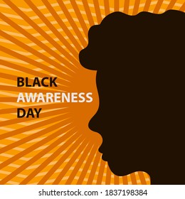 Silhouette of woman black awareness day Vector illustration