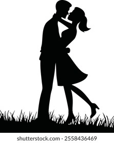 Silhouette of a Woman and Couple