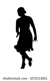 silhouette woman dancer latin american dancing program