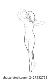 silhouette of a woman dancing on a white background