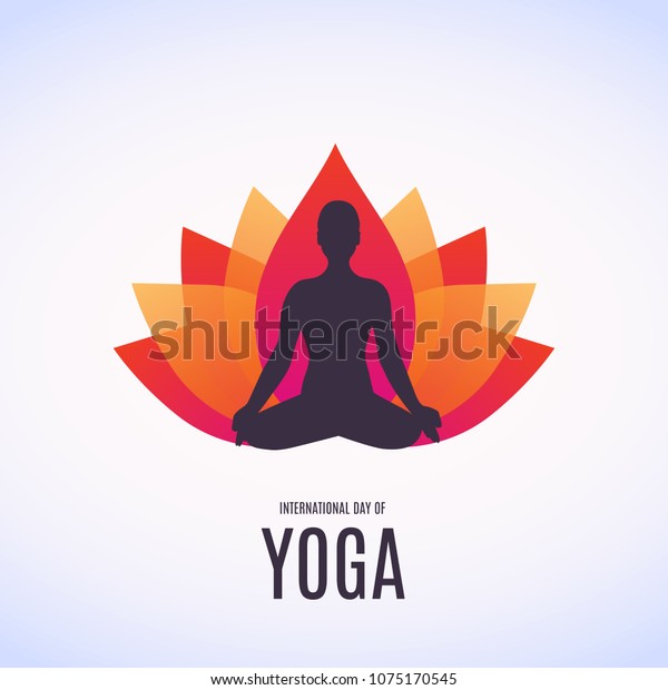 Silhouette Woman Doing Asana International Yoga Stock Vector (Royalty ...