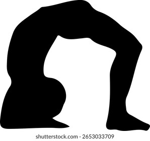 Silhouette of a woman doing a bridge pose